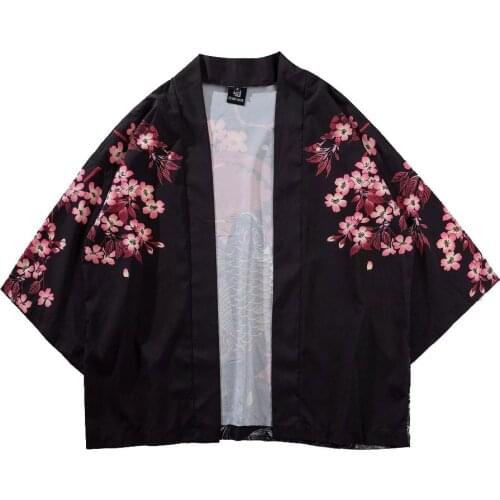 38# Summer Japanese Five Point Sleeves Kimono Mens And Womens Cloak Jacke Top Blouse Robe Kimomo Chinese Style Cardigan Kimono