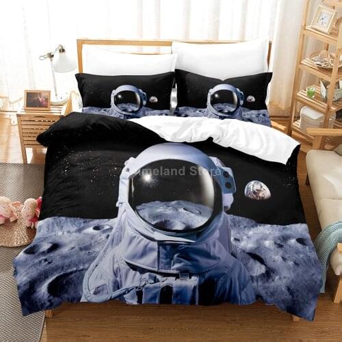 Astronaut Planet Bedding Set 3d Print Duvet Cover Sets Comforter Bed Linen Decor Custom Twin Queen King Single Size Space Kids