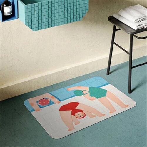 Nordic Ultra-thin Bathroom Mat Swimming Bathmat Felt Rug Carpet Area Rugs Bath Room Kitchen Floor Mats Doormat Chic Home Decor