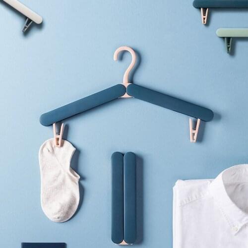 1Pcs Hanger Hook With Clip Drying Rack ABS Traveling Foldable for Socks Underwear Portable Wardrobe Storage Rack U3