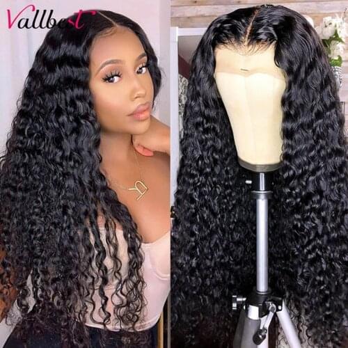 Vallbest Hair Deep Wave Frontal Wig Human Hair Wet And Wavy Deep Curly 13x4 Lace Front Human Hair Wigs Brazilian Deep Wave Wig