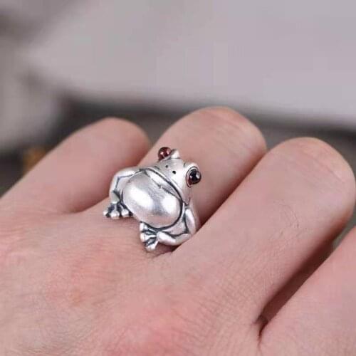 Frog Retro Funny Rings Gothic Accessories Steampunk Anillos Grandes Chunky Aesthetic Emo Punk Jewelry Fashion Style Boy Gift Men