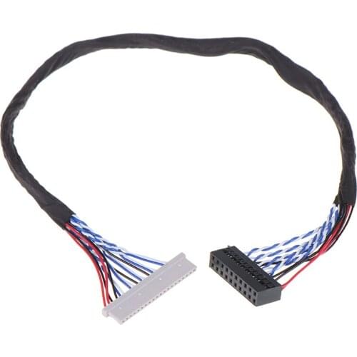 1PC Universal 20Pin DF14 20-20 Signal 8 Bit LCD Screen Driver Board Line LVDS Screen Cable 1.25mm Pin Pitch
