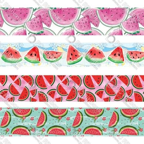16-75MM Watermelon Fruit Printed Grosgrain&Satin Ribbon DIY Handmade Materials Christmas Wedding Gift Wrap Tape 50yards