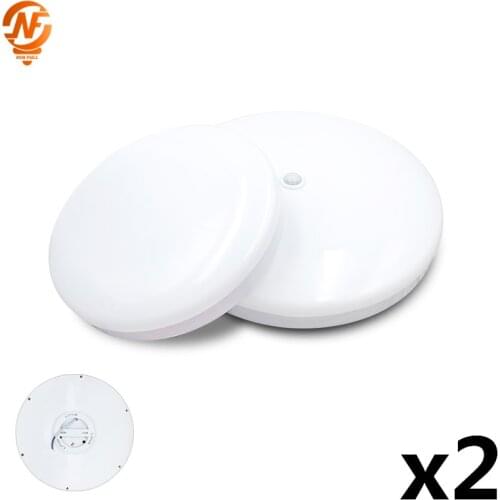 2pcs/lot PIR Motion Sensor LED Ceiling Light 12w 24w Sounds Control Ceiling Lamp AC 85-265V Surface Mount Lighting Fixture