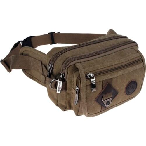 Tilorraine 2021 canvas waist bag personal security messenger bag outdoor sports running mens cashier bag vintage small size