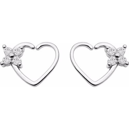 50pcs Body Jewelry Piercing - CZ Heart Flowers Nose Hoop Ring Ear Helix Daith Cartilage Tragus Earring Nose Septum Ring Bend NEW