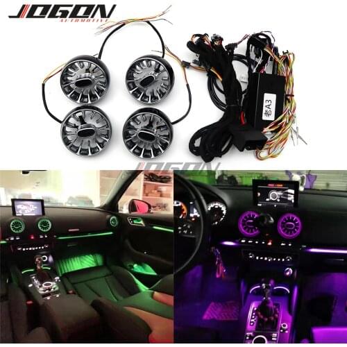 64 Color For AUDI A3 8V S3 2013-2019 AC Conditioner Air Vent Outlet Turbo Trim Atmosphere Ambient Light
