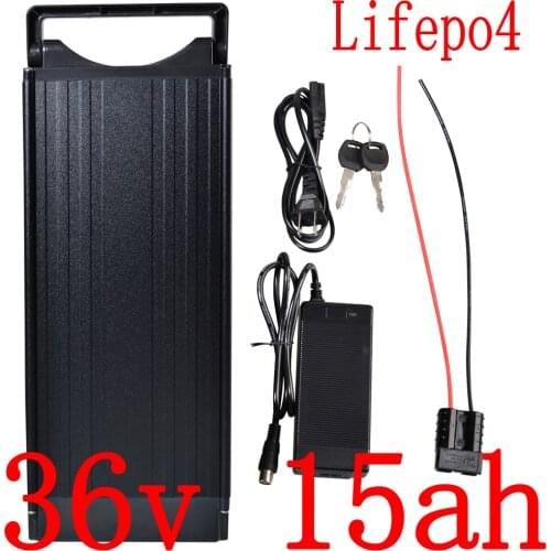 36V 15Ah Lifepo4 Battery 500W 36V 10Ah Li-ion Electric Bicycle Battery36V 10Ah 15Ah 18Ah Lithium battery with 15A BMS+2A charger