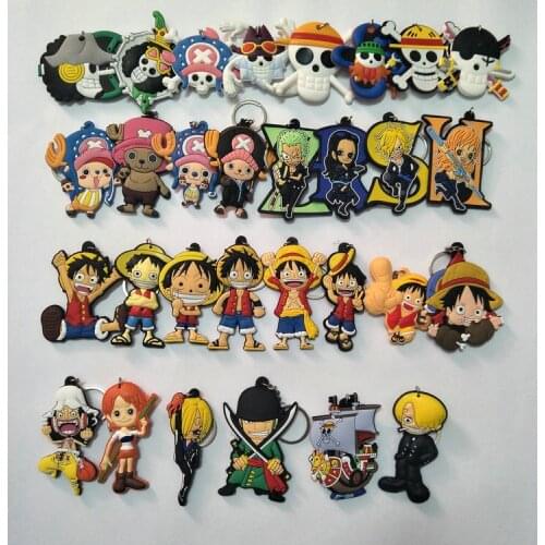 2018 New One Piece Keychain Pendant Luffy Chopper Soft PVC Key Chain 30 styles Jewelry Souvenirs Gift key Ring