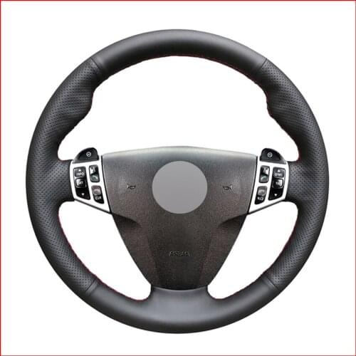 Black PU Leather DIY Car Steering Wheel Cover for Saab 9-3 2006 2007 2008 2009 2010 2011 9-5 2006 2007 2008 2009