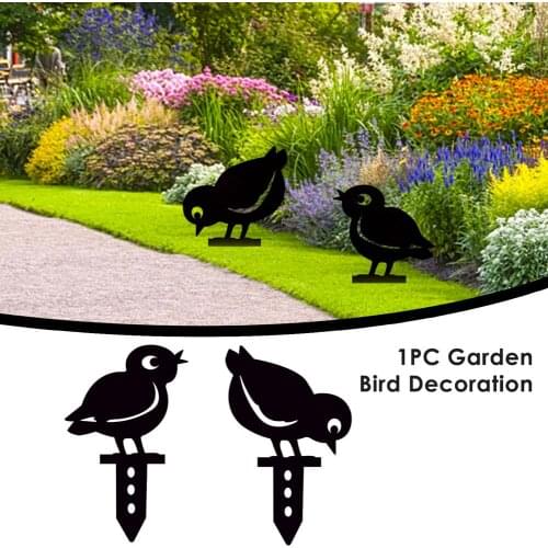 Bird Yard Art Bird Silhouette Stake Metal Lawn Bird Inserted Decor For Spring Summer Home Outdoor Garden Decoration Dropship