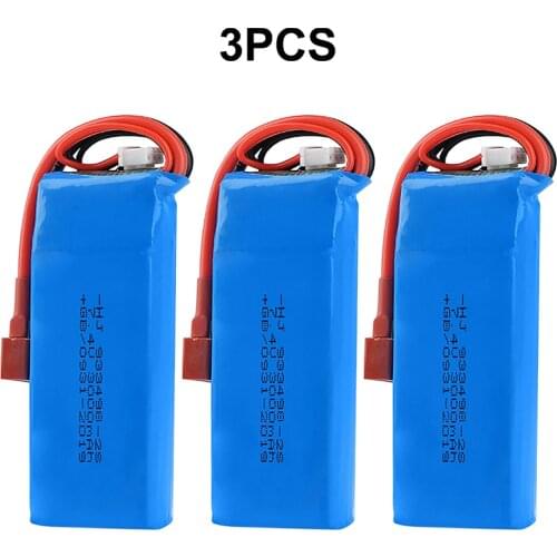 Hot Sale 1PC/2PCS/3PCS 7.4V 3000mAh Lipo Battery 2S for Wltoys 144001 124018 124019 104001 124016 RC Car R/C Truck Spare Parts