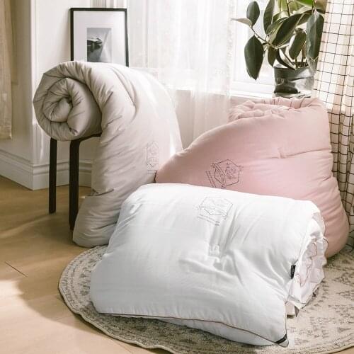 Cotton Quilt Jacquard Weave Soybean Fiber Lightweight Comforter Four Season Insert Blanket Twin Queen King Size Simplicity