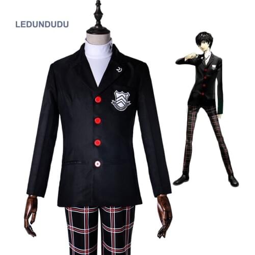 Game Persona 5 Protagonist Akira Kurusu School Uniform Men Suits Halloween Party Blazer Outfit Full Set Cosplay Costumes