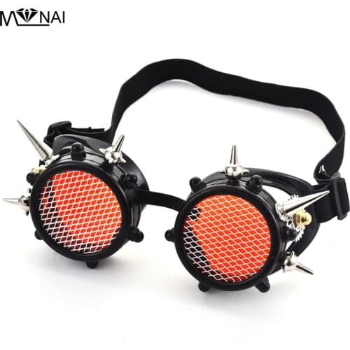Unisex Vintage Retro Spikes Goggle Victorian Gothic Cosplay Steampunk Goggles Glasses Welding Punk Accessories