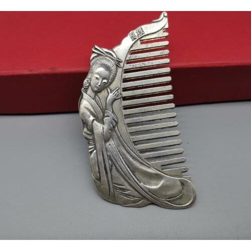 China Tibet Silver The Beauty Copper Comb Exquisite Workmanship Metal Crafts Home Decoration
