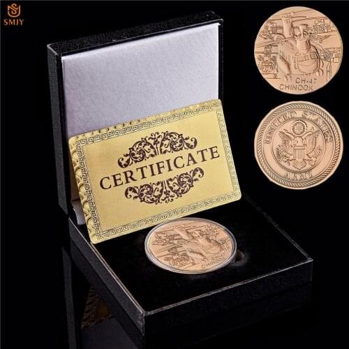 US Army Special Forces Military Transport Aircraft CH-47 Chinook Freedom Eagle Customized Bronze Challenge Coin Medal Collection