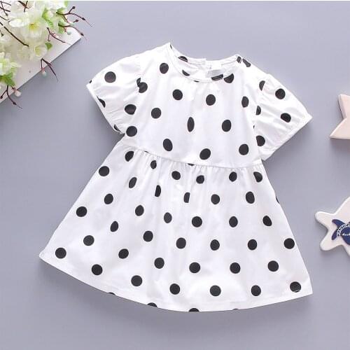 Girls Summer Clothes Kids Dresses Polka Dot Print Princess Costume For Infant Baby Birthday Party 2021 New Arrival Brife Style