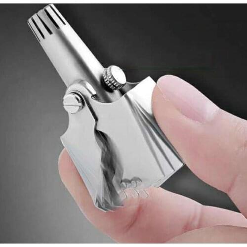 Manual / Rotary Nose Hair Trimmer, Stainless Steel Nasal Hair Clippers Scissors, Portable Travel Size