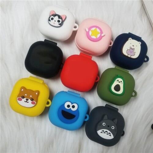 DIY Cartoon Cute Soft Silicone Case For Samsung Galaxy Buds Live Case Protective Earphone Case Headset Accessories With Hook