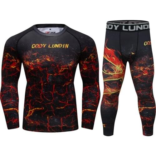 New Design Jogging Rashguard Sublimation Printed Sport Suit Tracksuit Running Leggings For Men