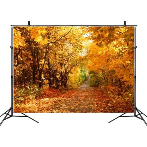 Landscape Backdrop Woods in Late Autumn Scenery Party Photography Background Holiday Celebration Photo Booth Studio Decor