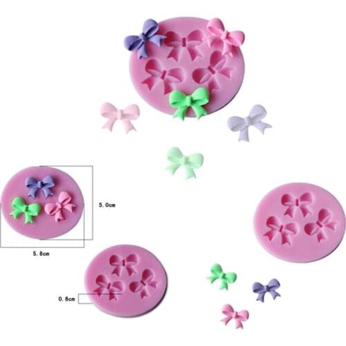 Silicone Bowknot Shape Mold Bakeware SetCake Fondant Mould Decorating Tool Sugar Candy Soap Mold