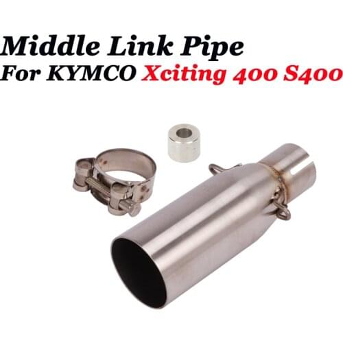 Slip On For KYMCO Xciting 400 S400 Motorcycle Exhaust Modify Stainless Steel Connection Middle Link Pipe Escape Moto Muffler