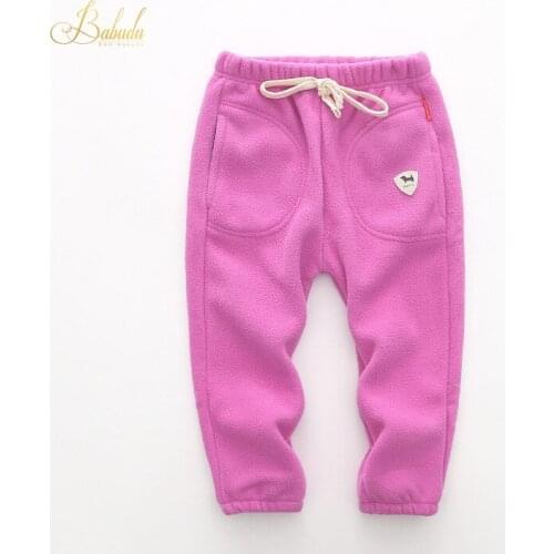 BBD Toddler Pants Girl Boys Sweatpants Autumn Polar Fleece Solid Soft Sports Warm Trousers Kids Fashion Clothes New Pantalon