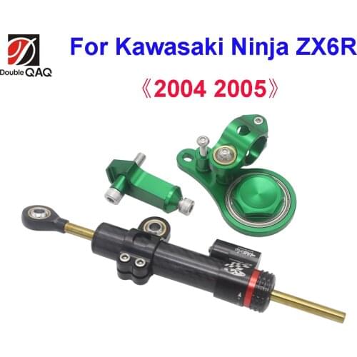 Motorcycle Carbon fiber steering Stabilize damper Mounting Bracket Kit For Kawasaki Ninja ZX6R 2004 2005