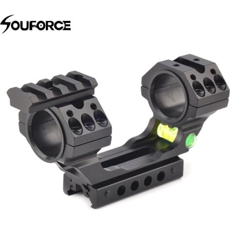 Tactical 2 Style Aluminum Scope Mount Ring25.4/30mm with Spirit Bubble Level Suit 11 20mm Picatinny Weaver Rail for Hunting