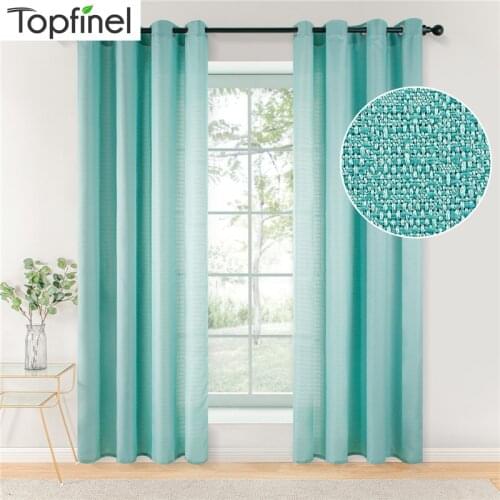 Topfinel Linen Textured Curtains for Living Room Modern Solid Voile Curtain for Bedroom Home Decor Curtain Drapes Blinds Panel