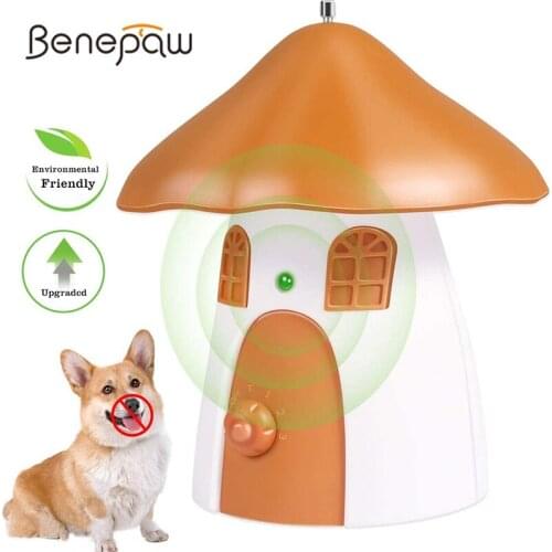 Benepaw Ultrasonic Anti Dog Barking Devices Waterproof Safe Pet Bark Deterrent Control Puppy Training Outdoor Range Up To 15m