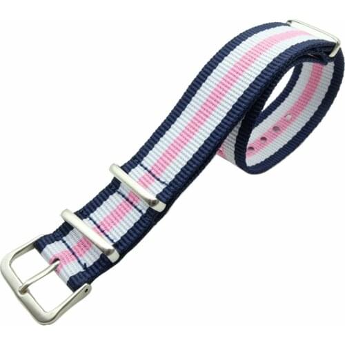 High Quality Nylon Sport Loop Replacment for Women Quartz Watch Band Series 10 Kinds of Colors Colorful Breathable Woven Strap