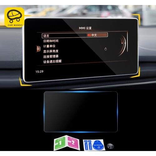 CarManGo Car Navigation Dashboard Monitor Screen Protector Glass Film Trim Sticker Accessories for Audi A4 A5 S4 S5 B9 2017-2020