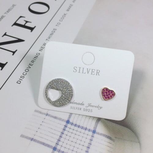 925 Sterling Silver Asymmetry Earrings Herat Star Zircon Crystal Personality Particular Christmas Earrings Gifts For Women