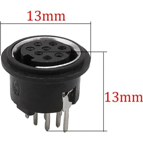 100Pcs/Lot 8 Pin Mini DIN Female Socket Connector 8P DIN Mini Jack PS2 Circular DIN Terminal PCB Chassis PC Computer 180 Degree