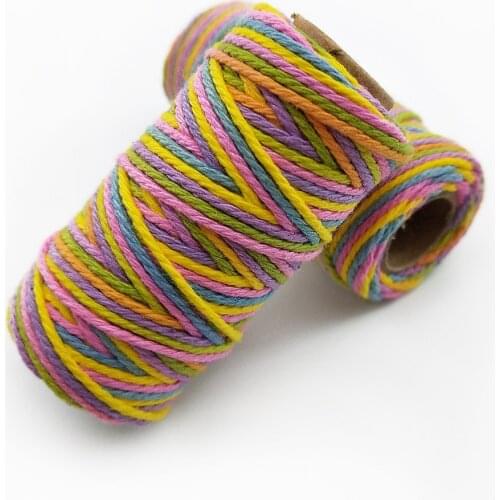 23 Meters/Roll Cotton Tapestry Decoration Rope Colorful Twine Macrame Cords String Thread Party Wedding Accessory DIY Cord LT09