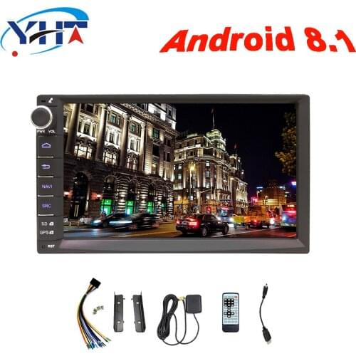 2din 7" inch Quad-Core 1+16G Android 8.1 Universal Car Radio DVD Player with Capacitive Touch Screen BT HD MirrorLink with No CD