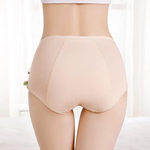 IZICFLY Hot Sale New Patchwork Period Underwear Women Plus Size Panties Cotton Female Panty-Random Color-3 Pcs