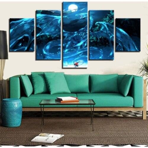 5 Piece Wall Art Canvas Anime Manga Water Dragon Figure Posters And Pictures Modern Home Decor Living Room Decoration Paintings
