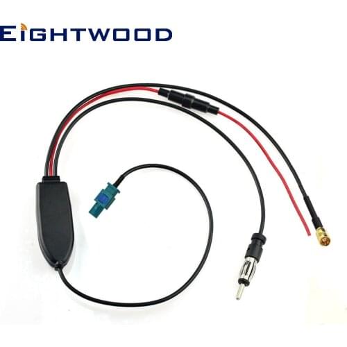 Eightwood Car Active Conversion FM/AM to DAB Radio Antenna Converter Splitter with SMB connector For JVC C-KO Blaupunkt Adapter