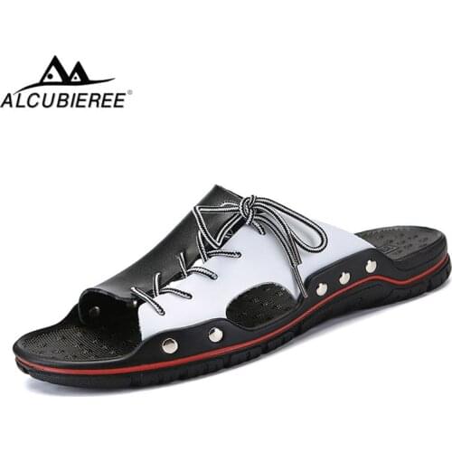 ALCUBIEREE Summer Cool Slippers Mens Fashion Beach Shoes Men Flip Flops Casual Sandals Male Outdoor Slipper Big Size Shoes 47 48