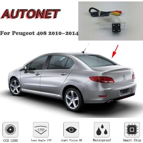 AUTONET HD Night Vision Backup Rear View camera For Peugeot 408 2010~2014/license plate camera