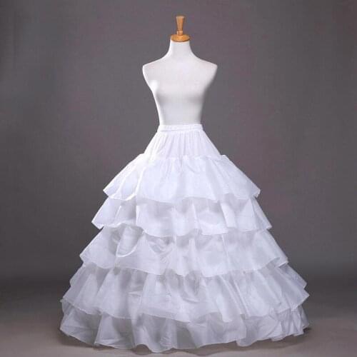 Ball Gown Petticoat 4 Hoops 5 Layers Bridal Petticoats For Wedding Dress Underskirt Crinolines White Black Wedding Accessories