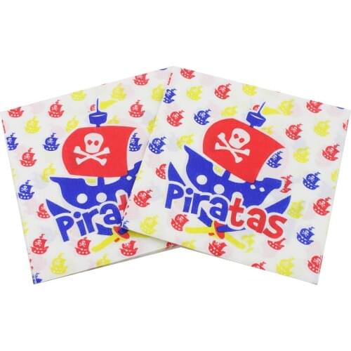[RainLoong] Printed Feature Piratas Paper Napkin Event & Party Supplies Tissue Decoration Servilleta 33cm*33cm 1 pack