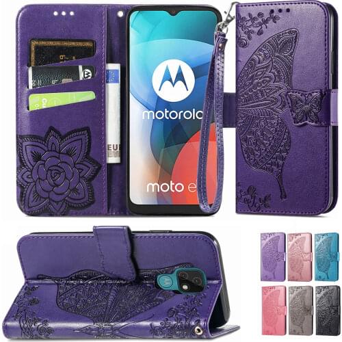 Butterfly Etui Wallet Flip Stand Cases For Moto E7 E6 Plus G30 G50 G9 Play G8 Power Lite G7 G 5G G Pro Edge S One Action Cover