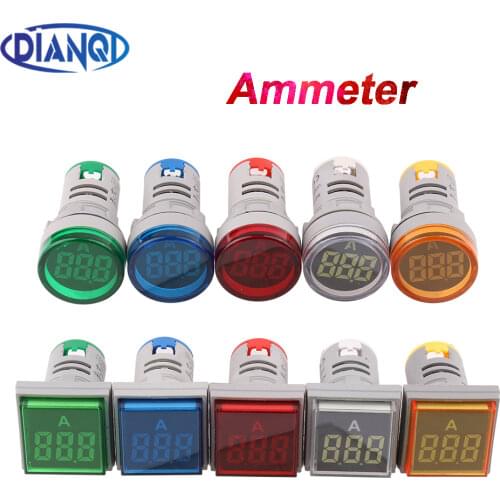 22 MM Digital Display Current Lights Combo AC 0-100A Indicator Red Green White Blue Yellow Ammeter Tester Tools