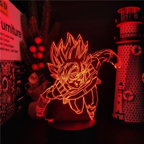 Dragon Ball Z Burdock 3D LED Night Light Bedroom Decoration Lamp Anime Figure Son Goku Father Lampara Manga Neon Lights Kid Gift